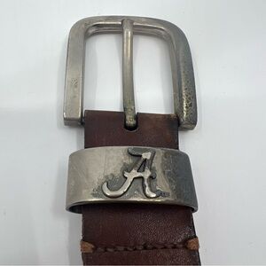 Mens Fossil Alabama football logo metal buckle brown leather 34-38